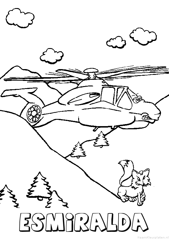 Esmiralda helikopter kleurplaat