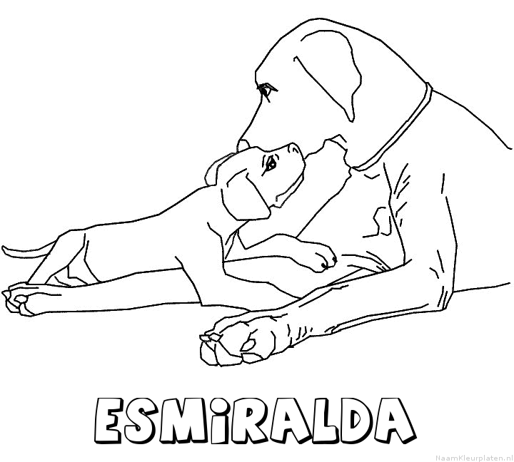 Esmiralda hond puppy kleurplaat