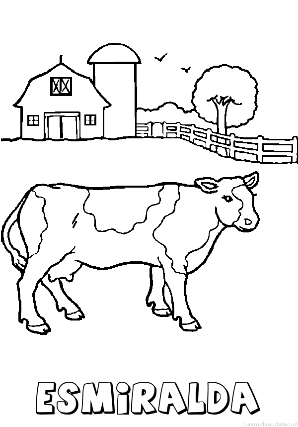 Esmiralda koe kleurplaat