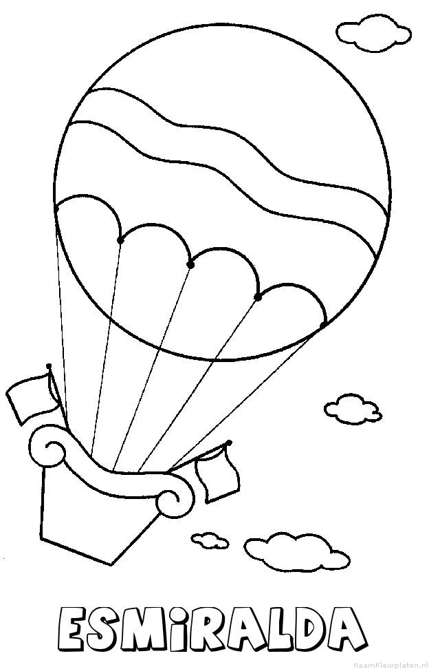 Esmiralda luchtballon kleurplaat