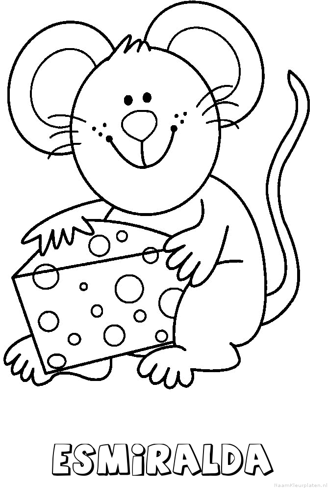 Esmiralda muis kaas kleurplaat