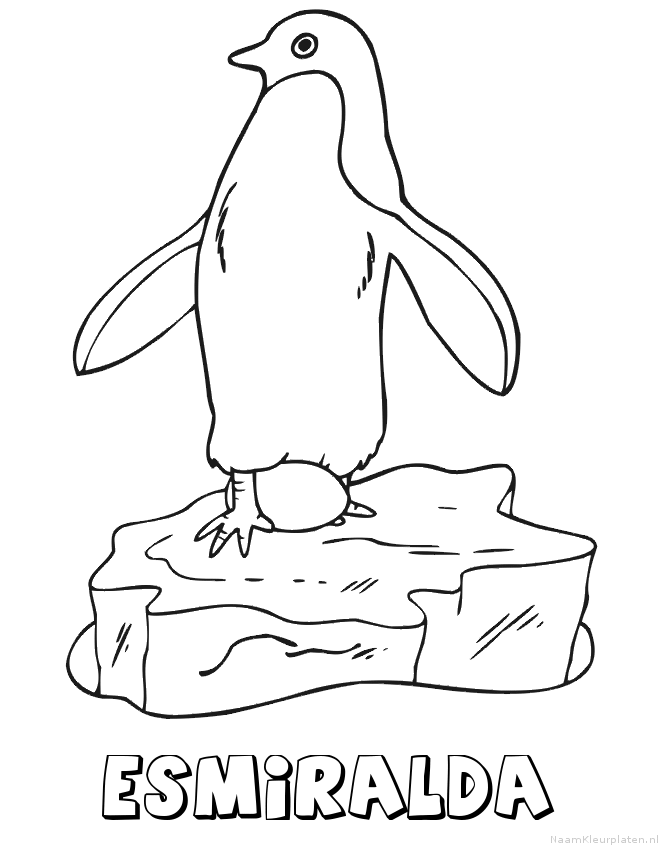 Esmiralda pinguin kleurplaat