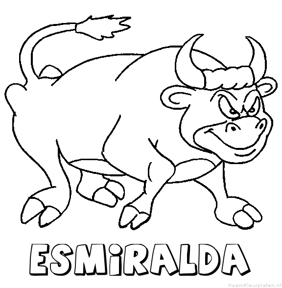 Esmiralda stier kleurplaat