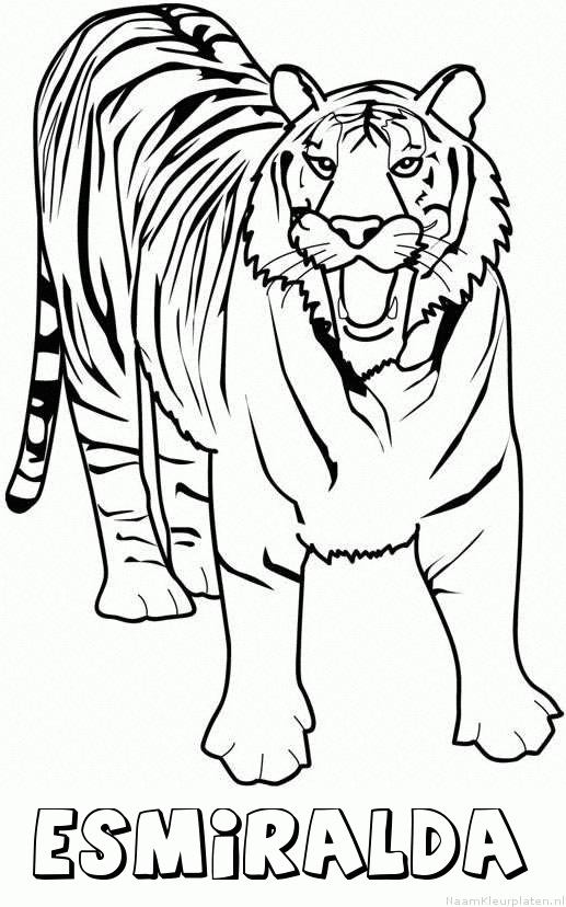 Esmiralda tijger 2 kleurplaat