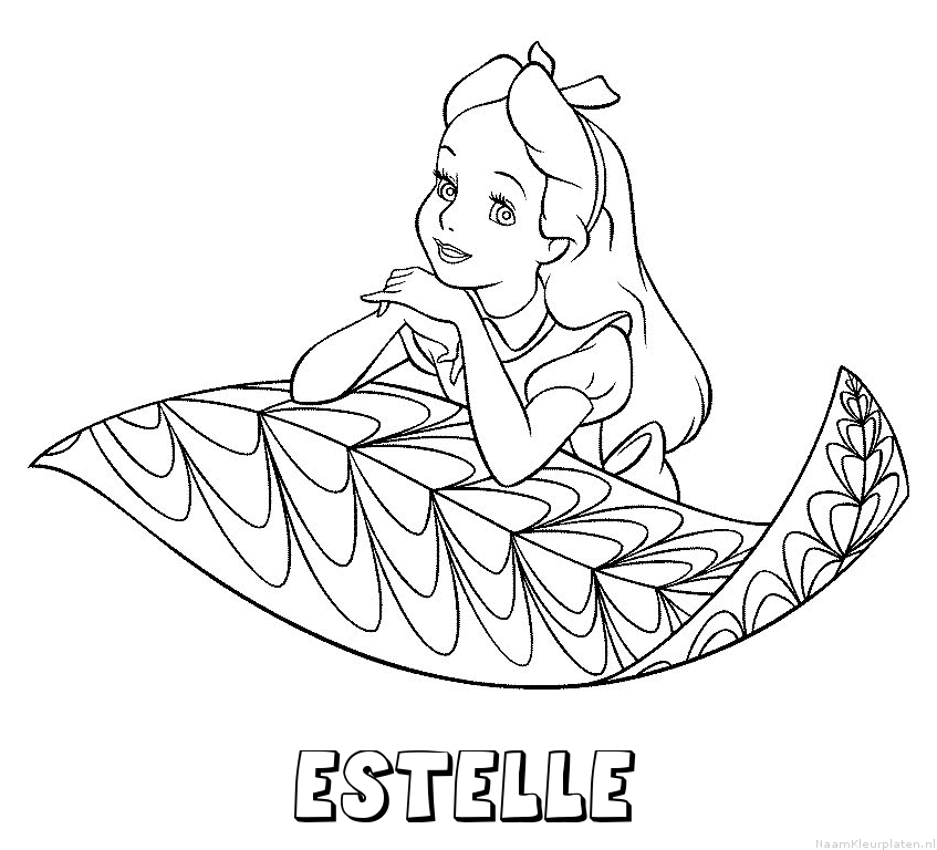Estelle alice in wonderland kleurplaat