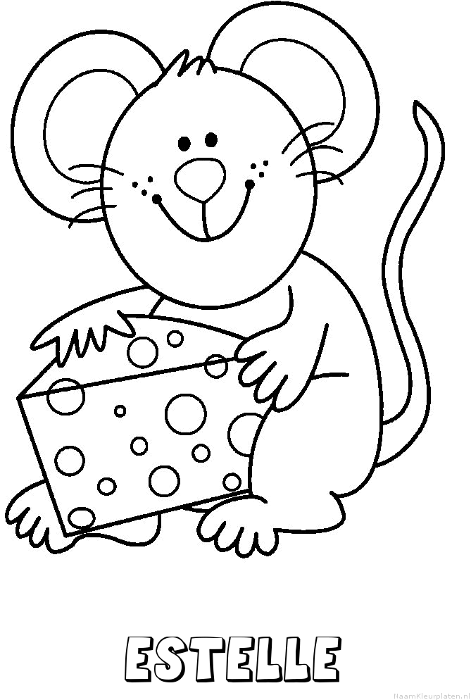 Estelle muis kaas kleurplaat
