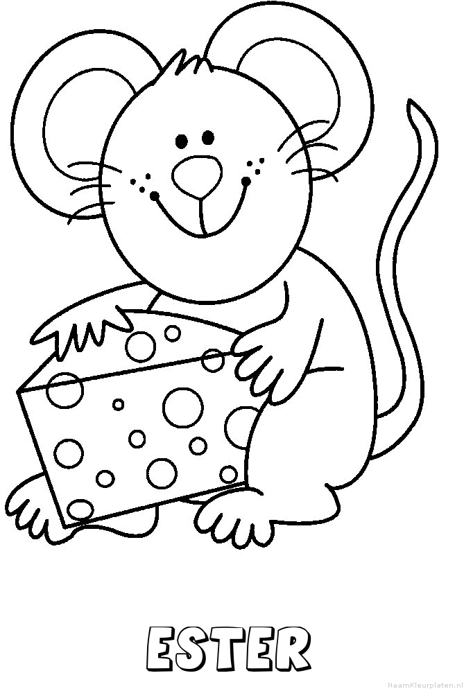 Ester muis kaas kleurplaat