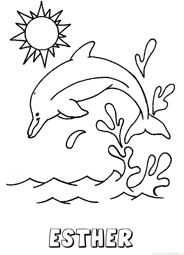 Esther dolfijn kleurplaat
