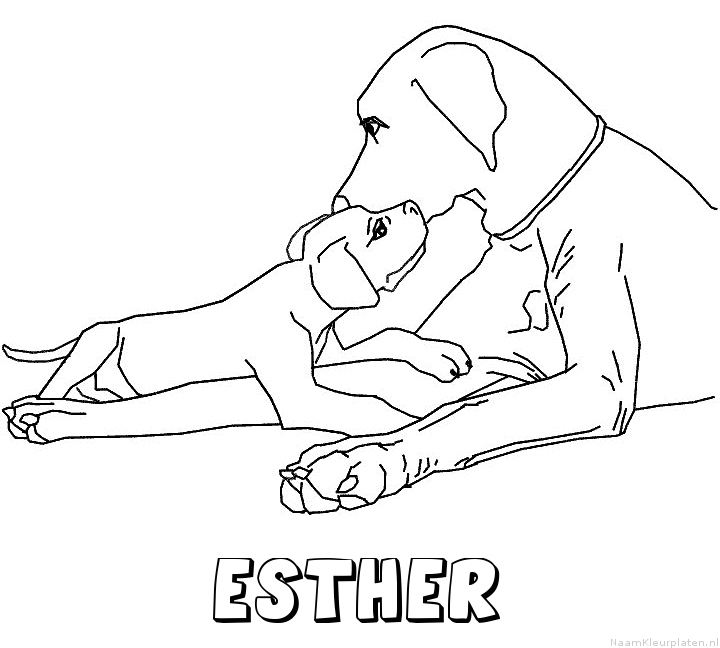 Esther hond puppy kleurplaat