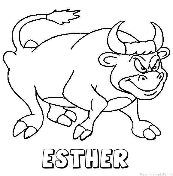 Esther stier kleurplaat