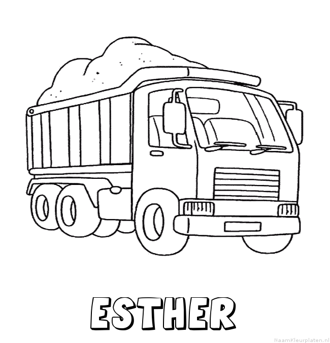 Esther vrachtwagen kleurplaat