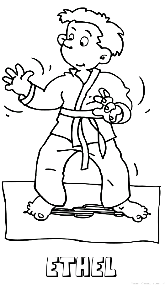 Ethel judo kleurplaat