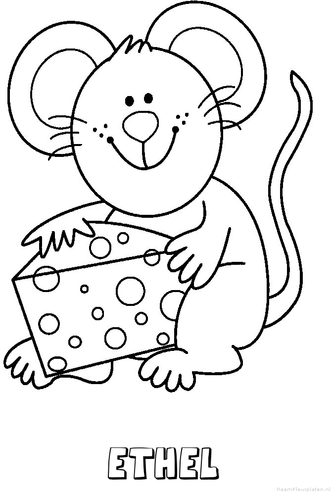 Ethel muis kaas kleurplaat