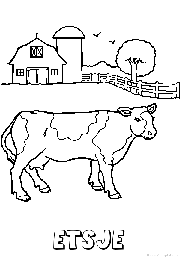 Etsje koe kleurplaat
