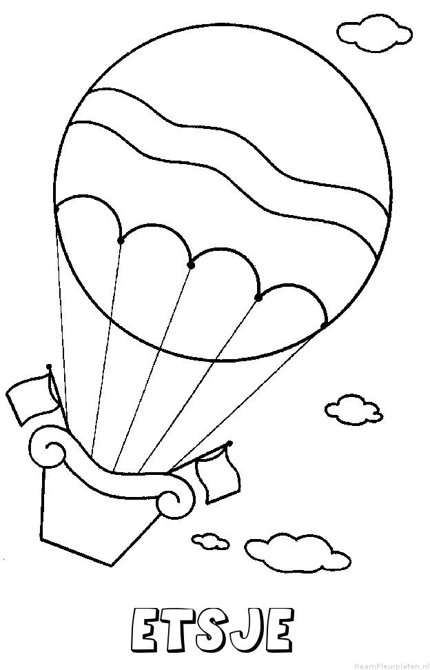 Etsje luchtballon kleurplaat