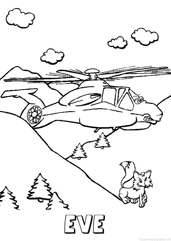 Eve helikopter kleurplaat