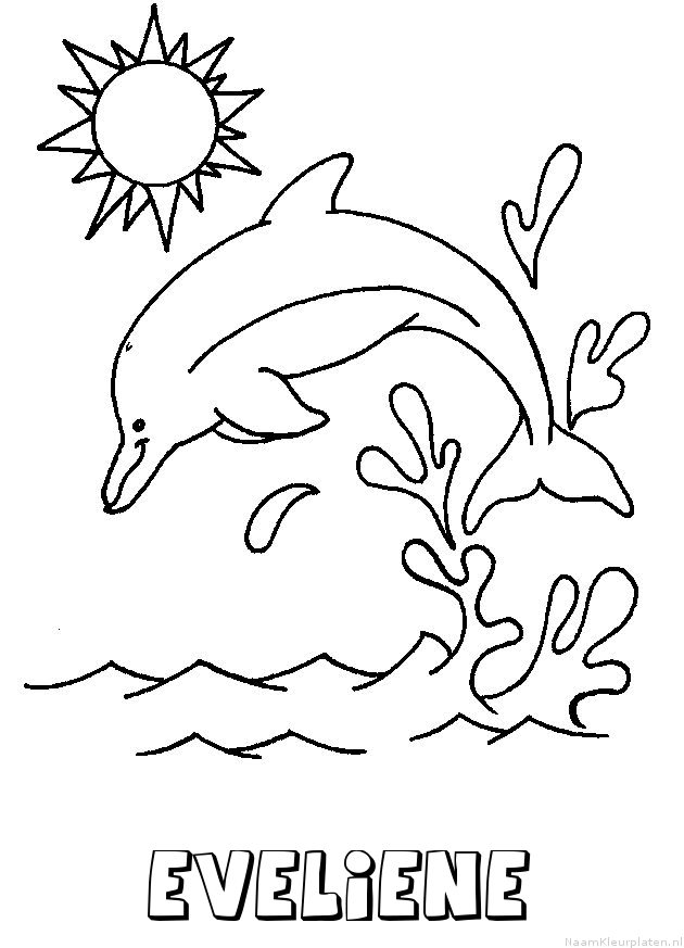 Eveliene dolfijn kleurplaat