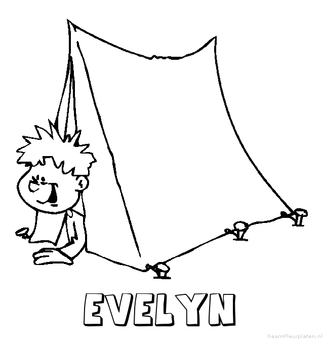 Evelyn kamperen kleurplaat