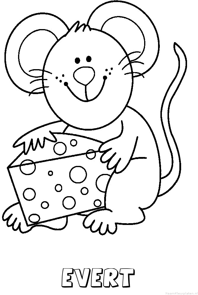 Evert muis kaas kleurplaat