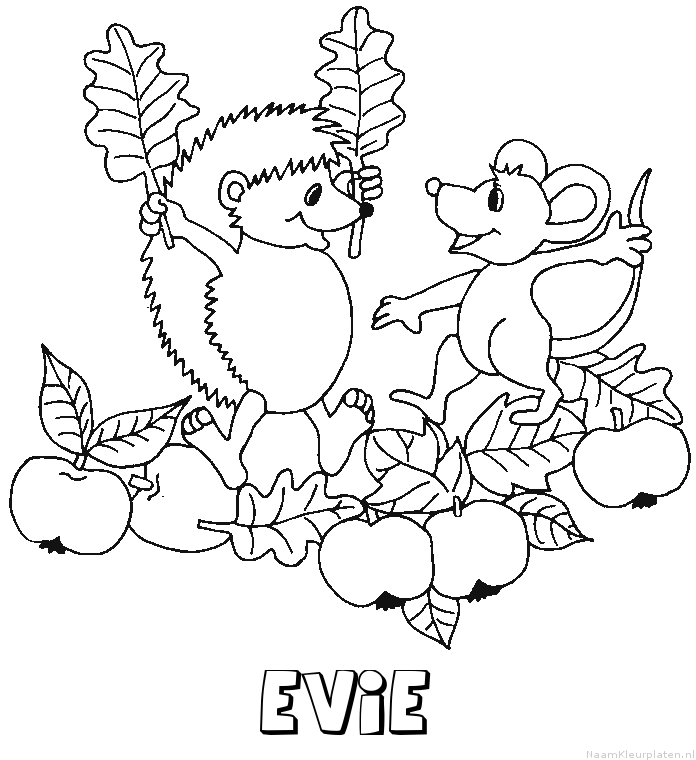 Evie egel kleurplaat