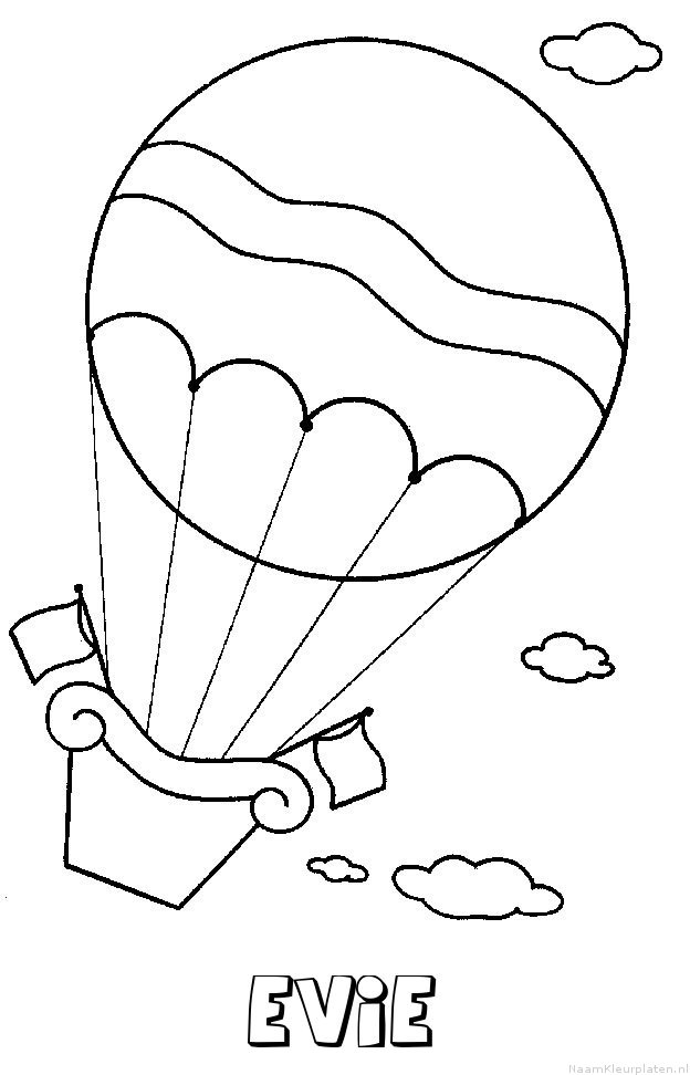 Evie luchtballon kleurplaat