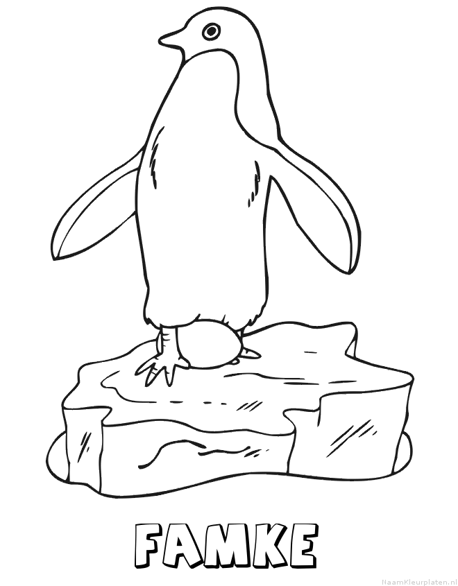 Famke pinguin kleurplaat