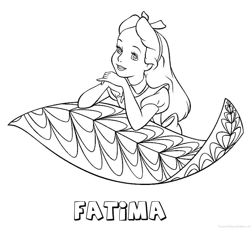 Fatima alice in wonderland kleurplaat