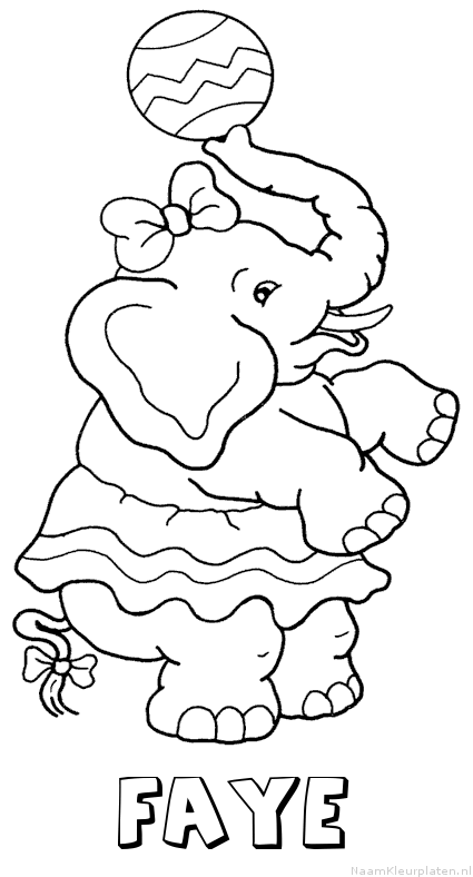Faye olifant kleurplaat