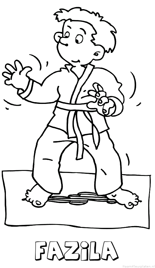 Fazila judo kleurplaat