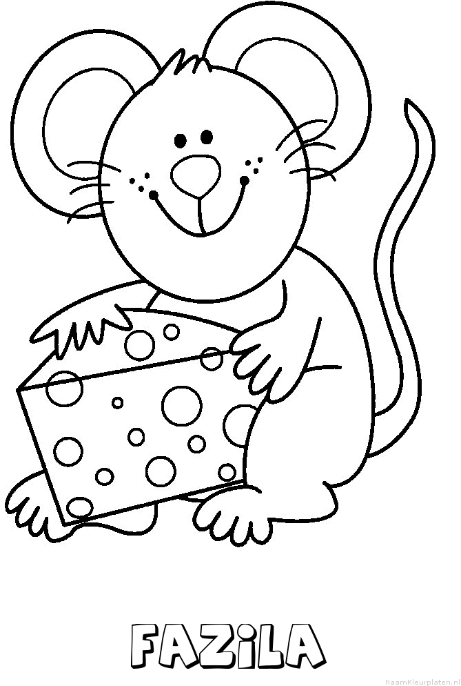Fazila muis kaas kleurplaat