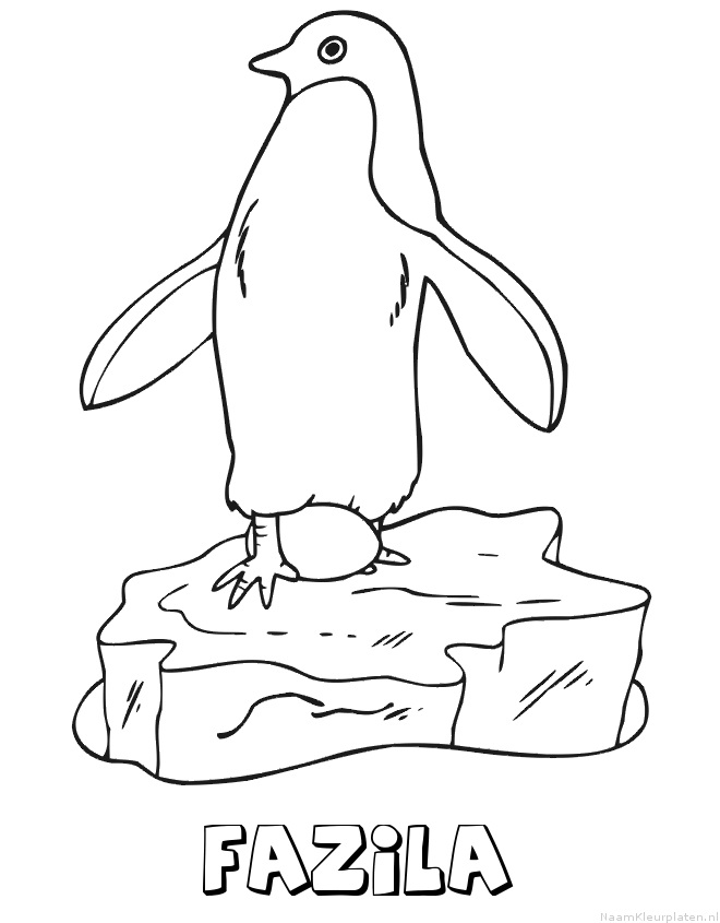 Fazila pinguin kleurplaat