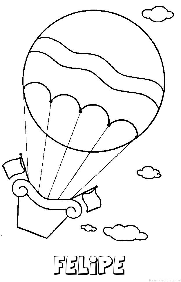 Felipe luchtballon kleurplaat