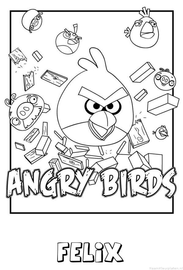 Felix angry birds kleurplaat