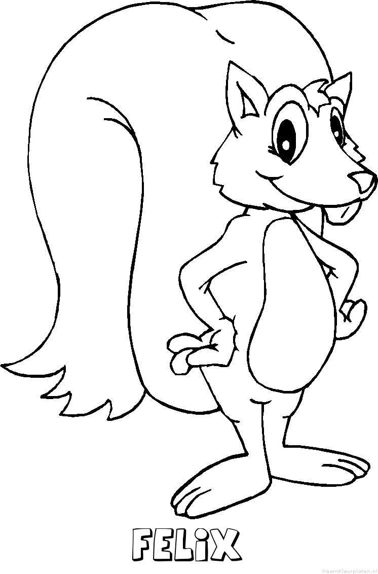 Felix eekhoorn kleurplaat