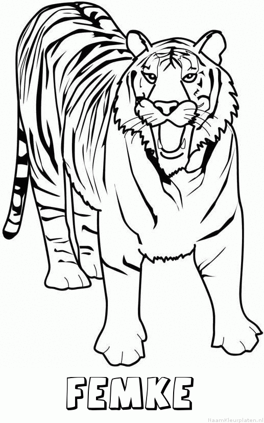 Femke tijger 2 kleurplaat