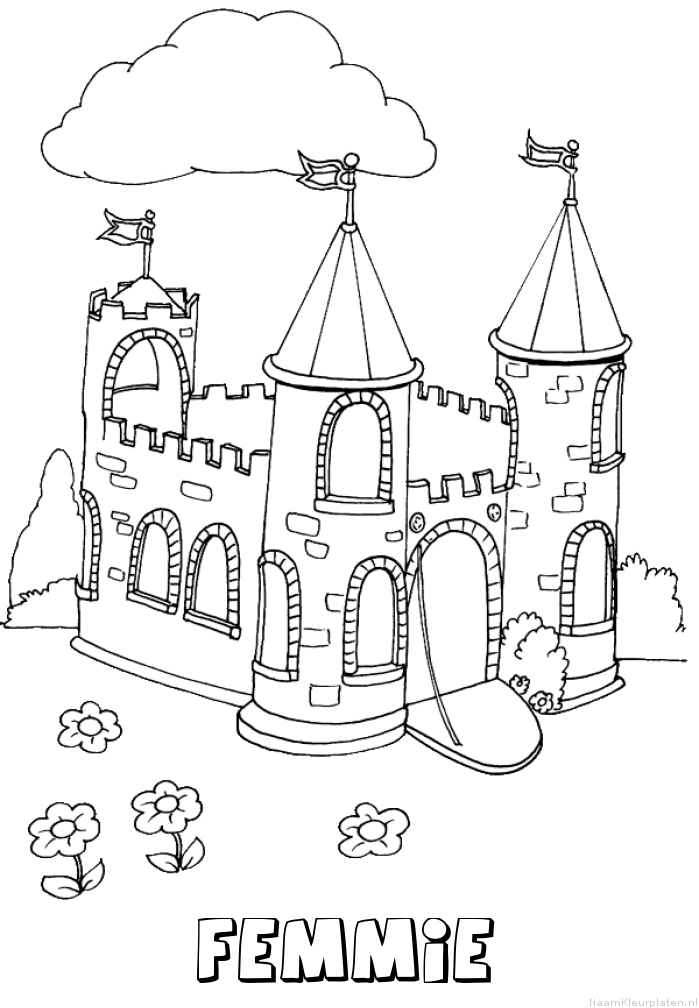Femmie kasteel kleurplaat