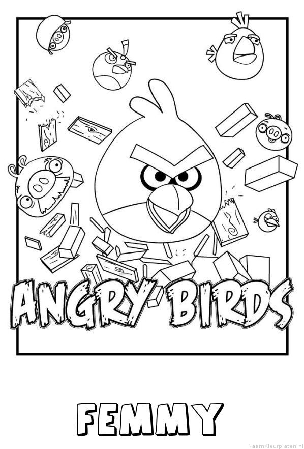 Femmy angry birds kleurplaat