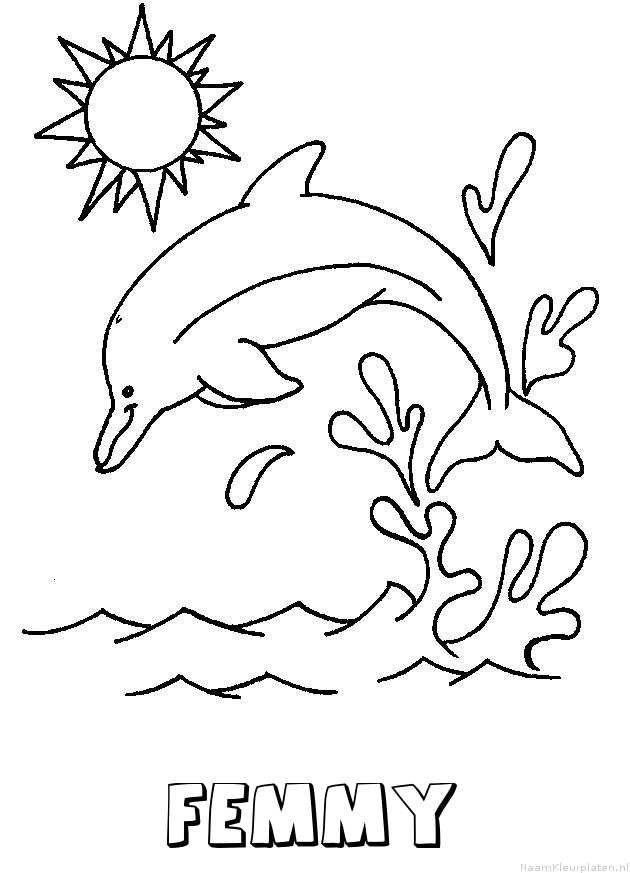 Femmy dolfijn kleurplaat