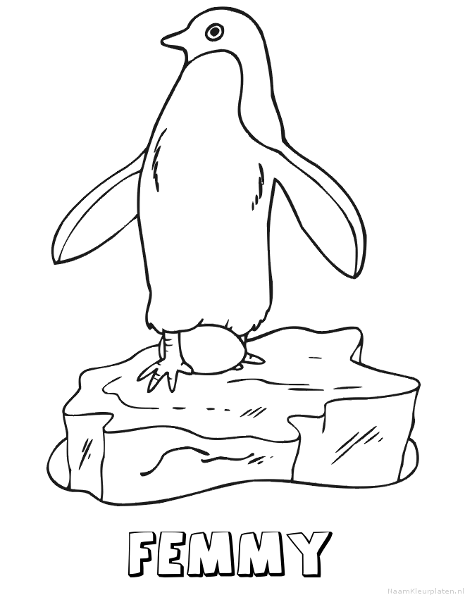 Femmy pinguin kleurplaat