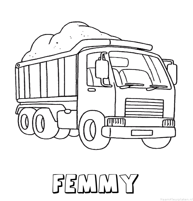 Femmy vrachtwagen kleurplaat