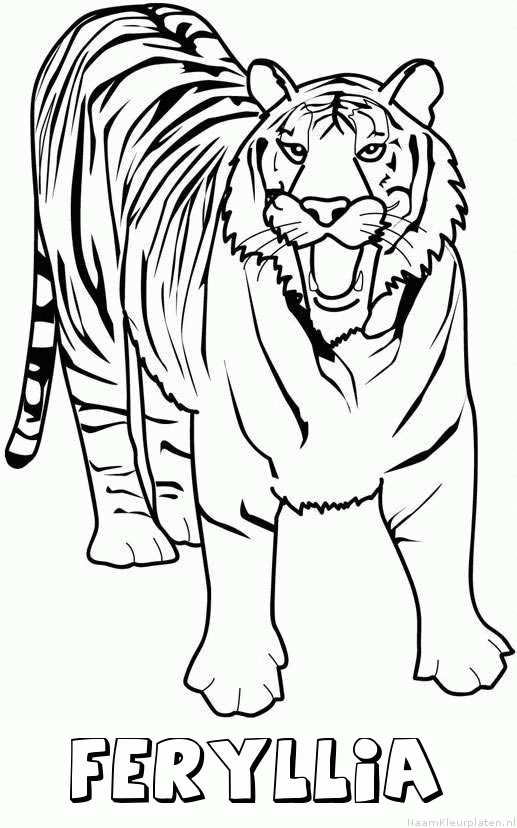 Feryllia tijger 2 kleurplaat