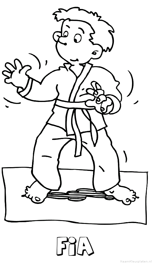 Fia judo kleurplaat