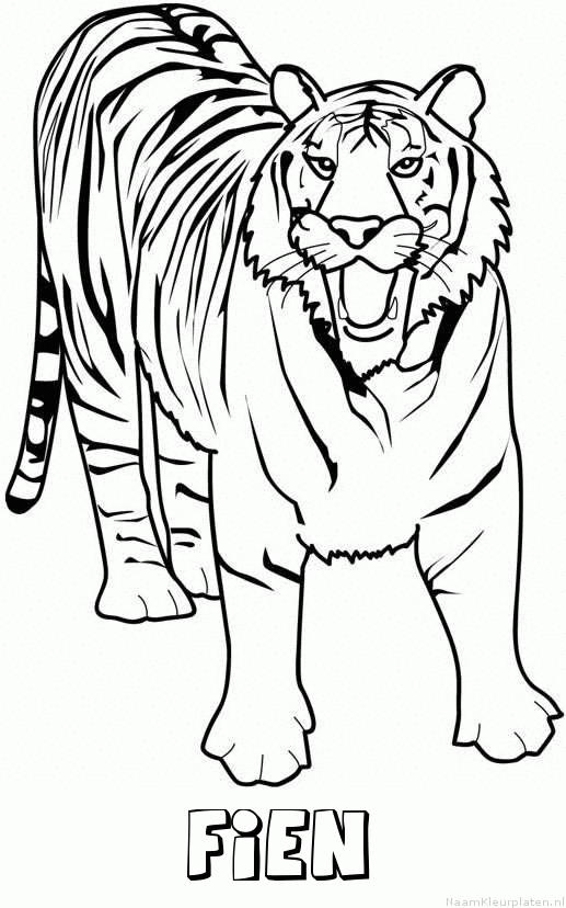 Fien tijger 2 kleurplaat