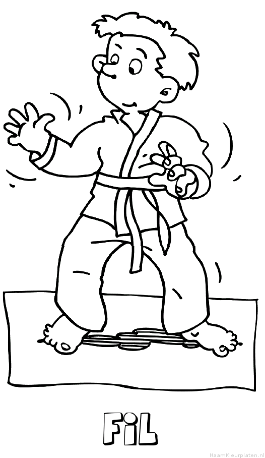 Fil judo kleurplaat