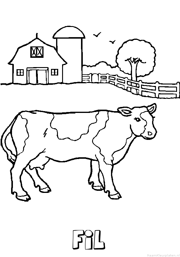 Fil koe kleurplaat