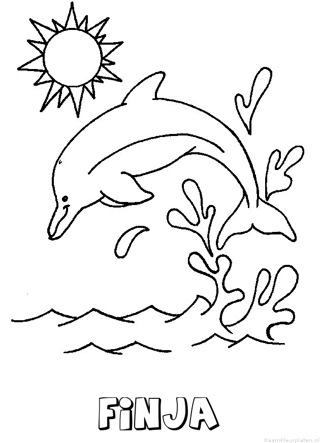 Finja dolfijn kleurplaat