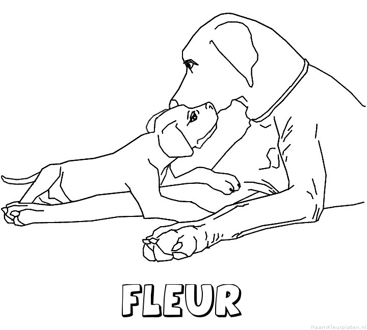 Fleur hond puppy kleurplaat