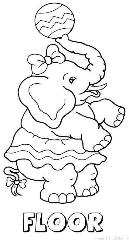 Floor olifant kleurplaat