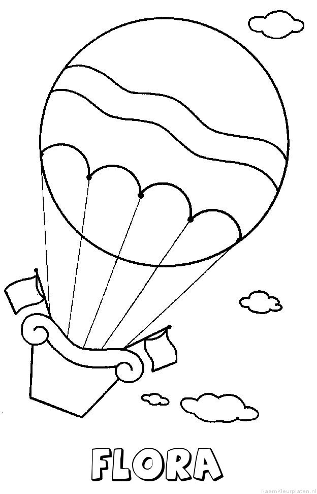 Flora luchtballon kleurplaat