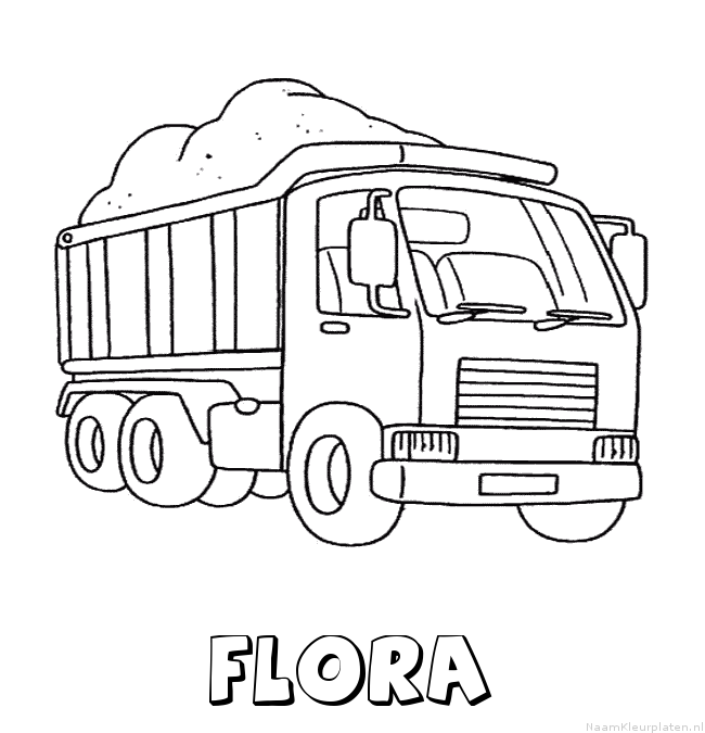 Flora vrachtwagen kleurplaat